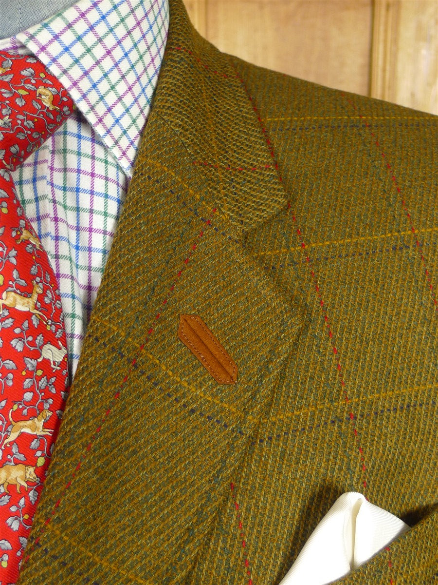 25/1160 immaculate daks brown wp check tweed half-norfolk style sports jacket 44 short