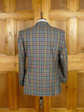 25/1159 immaculate daks grey house check 100% wool sports jacket blazer 42-43 short to regular
