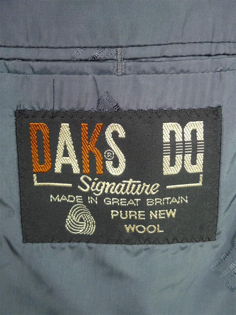 25/1159 immaculate daks grey house check 100% wool sports jacket blazer 42-43 short to regular
