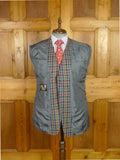 25/1159 immaculate daks grey house check 100% wool sports jacket blazer 42-43 short to regular
