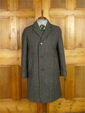 25/1199 immaculate vintage heavyweight crombie wool tweed raglan coat overcoat w/ gauntlet cuff 40-41