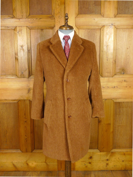 25/1178 beautiful vintage daks 100% alpaca 'teddy bear' overcoat coat 38 short to regular