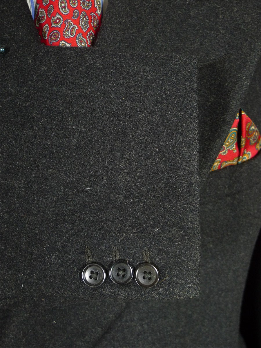 25/1179 genuine 1950s vintage extra-heavyweight full-length d/b charcoal grey herringbone weave d/b king coat overcoat 42 long