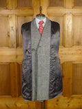 25/1176 immaculate vintage heavyweight crombie wool grey herringbone / red & blue wp check d/b pea coat overcoat 42