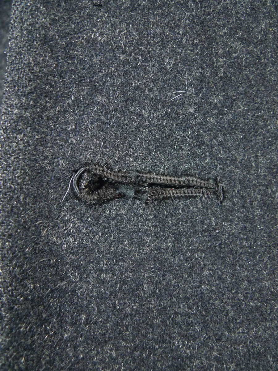 25/1179 genuine 1950s vintage extra-heavyweight full-length d/b charcoal grey herringbone weave d/b king coat overcoat 42 long