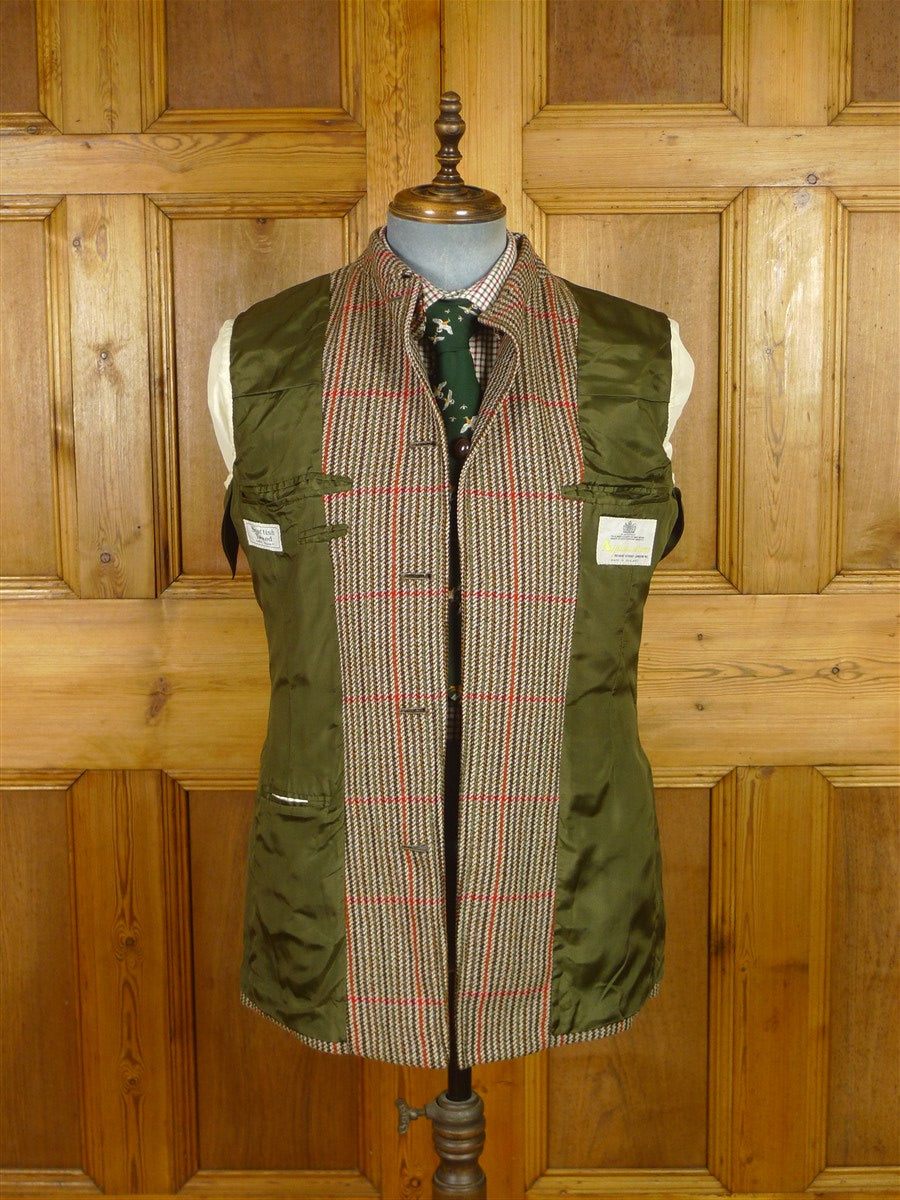 25/1182 immaculate vintage aquascutum gun check tweed gamekeeper shooting jacket 39-40 regular