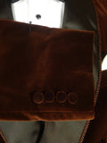 25/1192 exceptional 1979 vintage bespoke brown silk-velvet d/b silk shawl dinner / smoking jacket 40-41 long