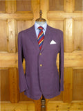 25/1188 near immaculate 2011 italian bespoke tailored plum pure linen sports jacket blazer 43 regular