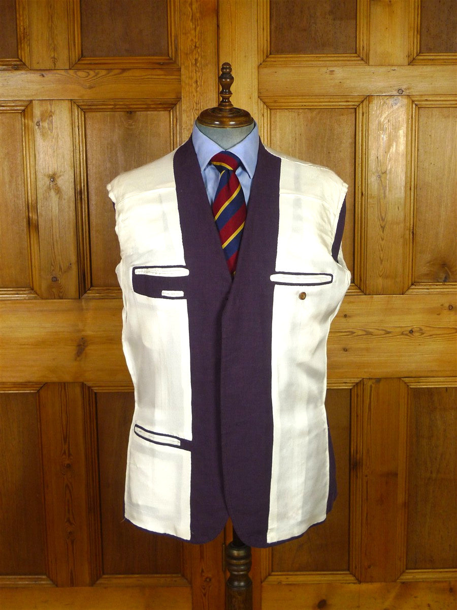25/1188 near immaculate 2011 italian bespoke tailored plum pure linen sports jacket blazer 43 regular