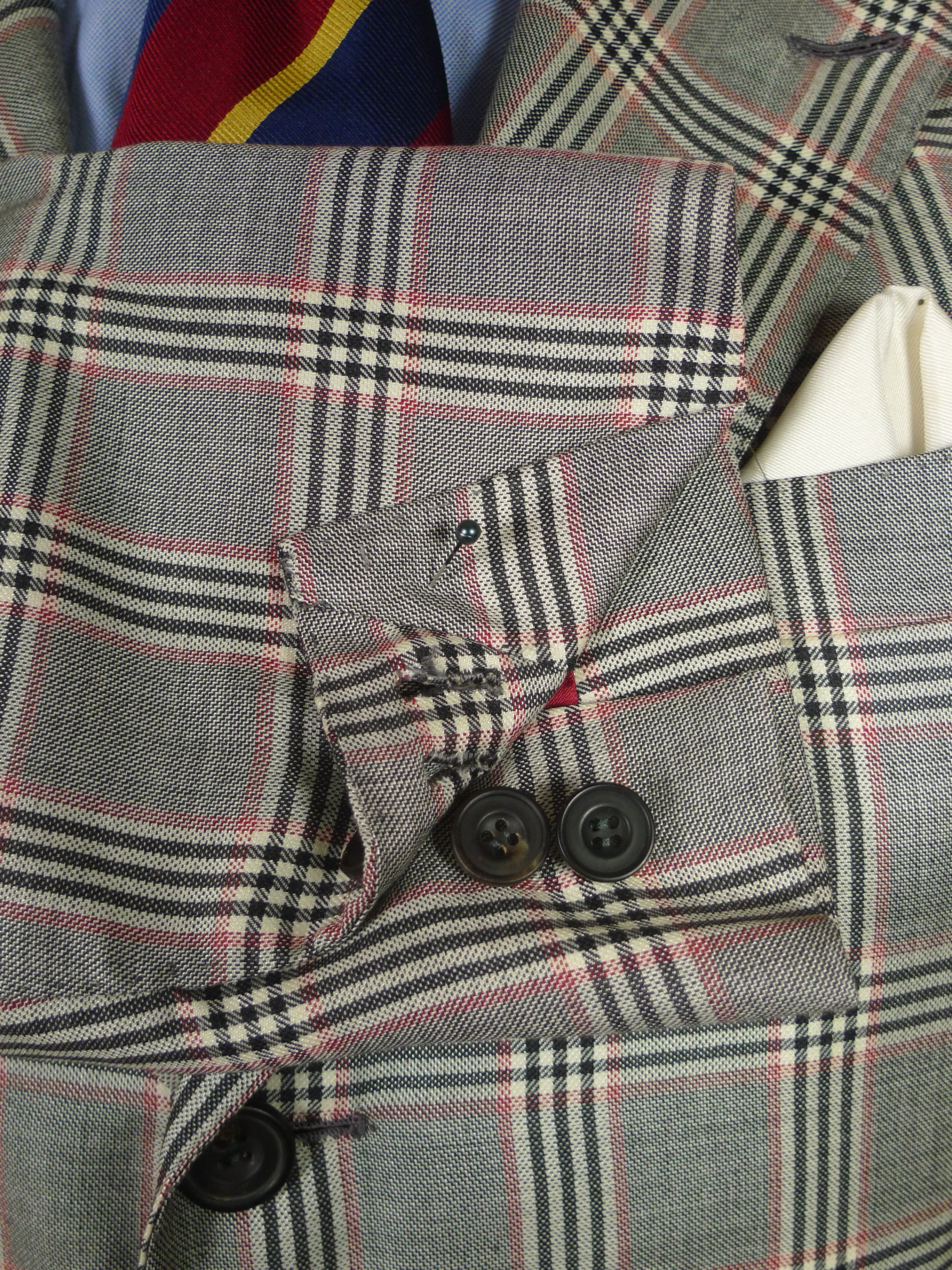 25/1189 immaculate 2014 italian bespoke tailored bold check merino wool sports jacket blazer 43 regular