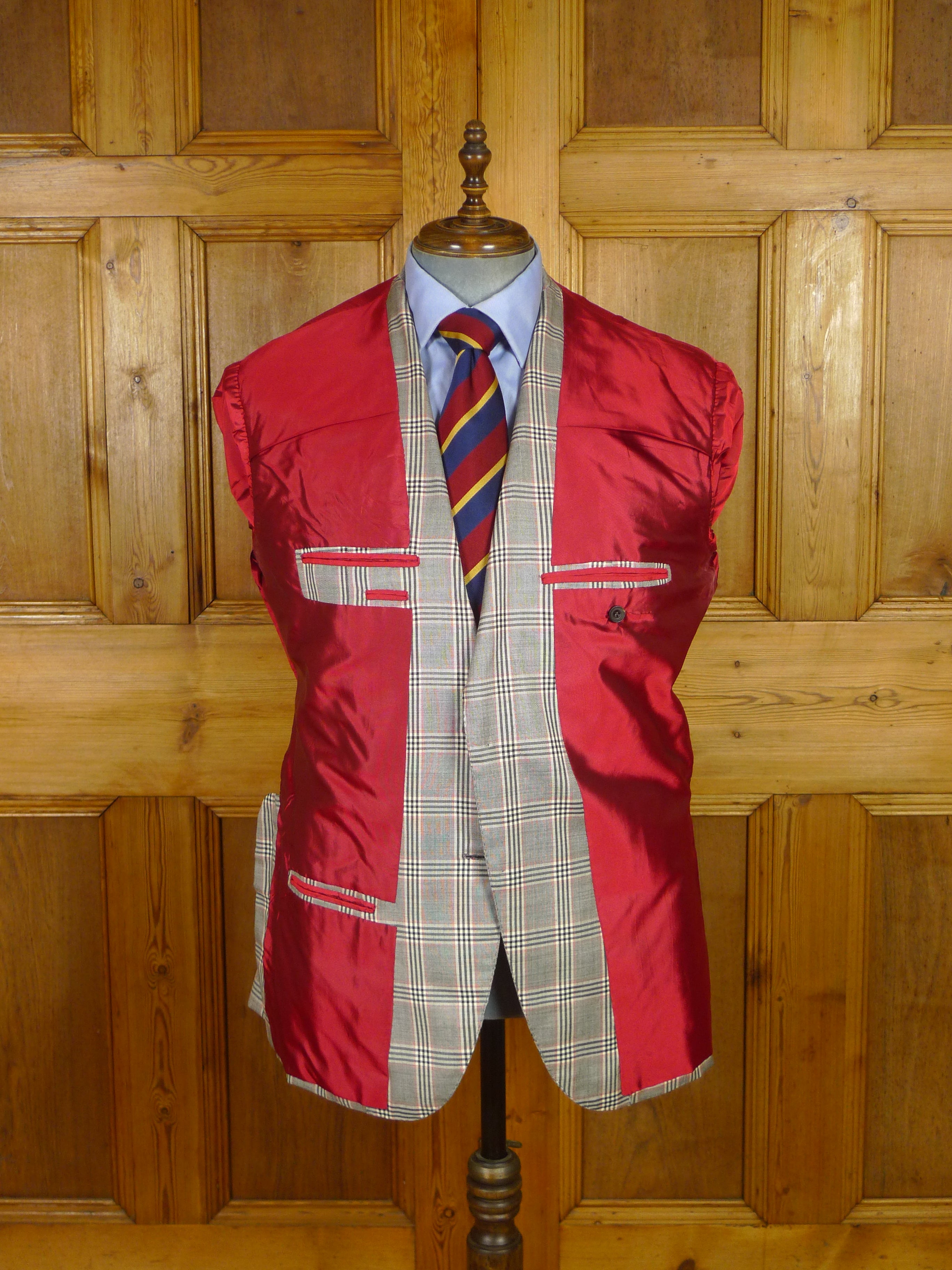 25/1189 immaculate 2014 italian bespoke tailored bold check merino wool sports jacket blazer 43 regular