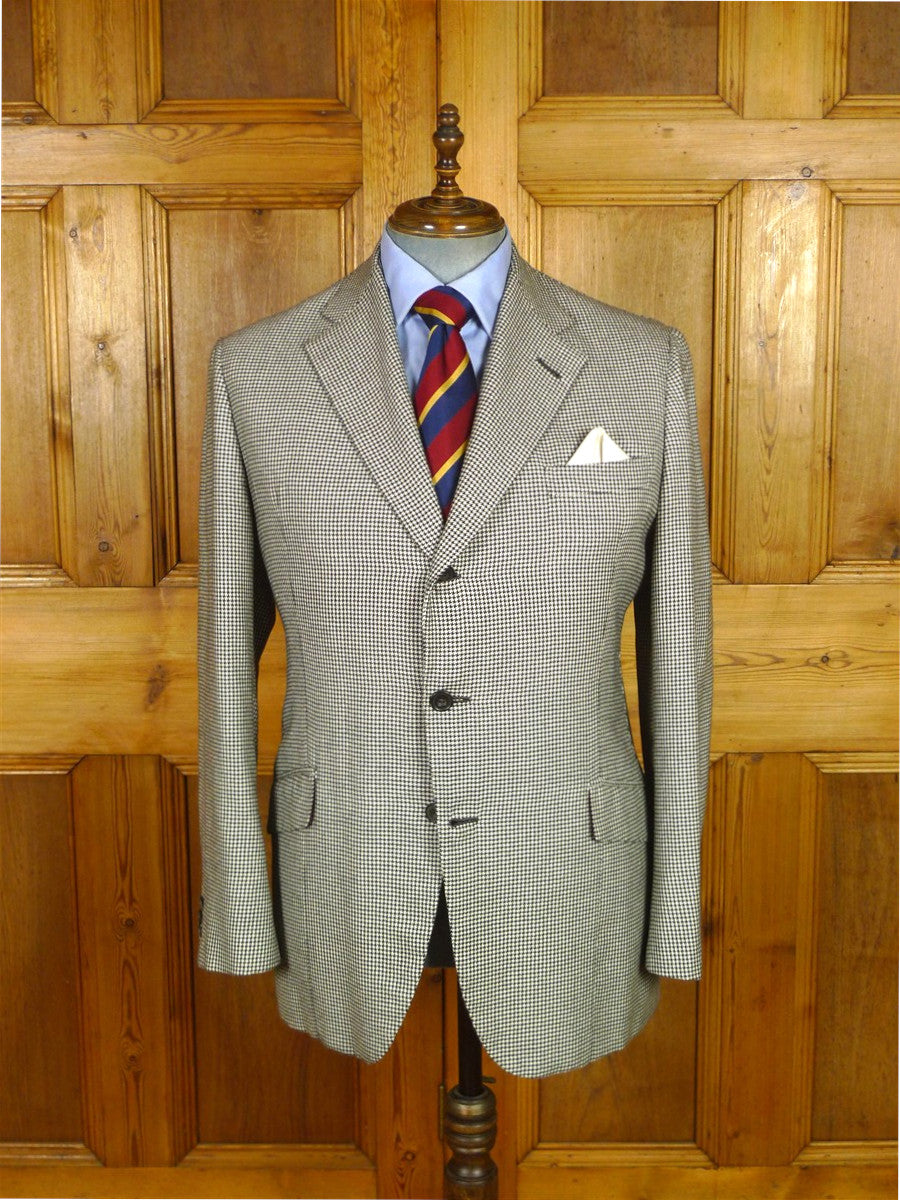 25/1186 immaculate 2013 italian bespoke tailored dogtooth pure cashmere sports jacket blazer 42 regular