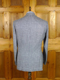 25/1187 near immaculate 2011 italian bespoke tailored dogtooth check pure linen sports jacket blazer 43 regular
