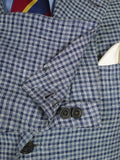 25/1187 near immaculate 2011 italian bespoke tailored dogtooth check pure linen sports jacket blazer 43 regular