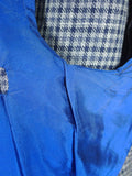 25/1187 near immaculate 2011 italian bespoke tailored dogtooth check pure linen sports jacket blazer 43 regular