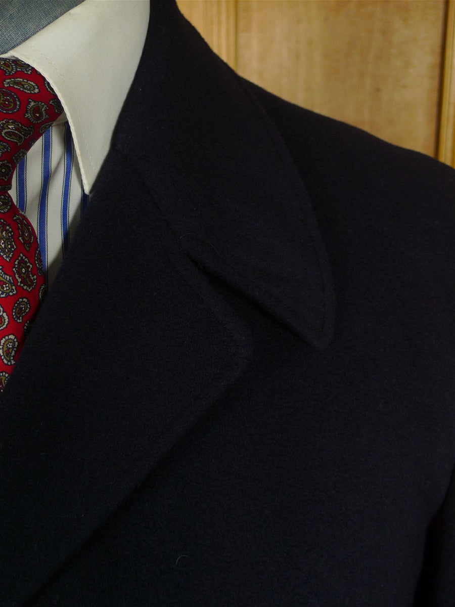 25/1194 immaculate vintage navy blue crombie cloth overcoat coat 38-39