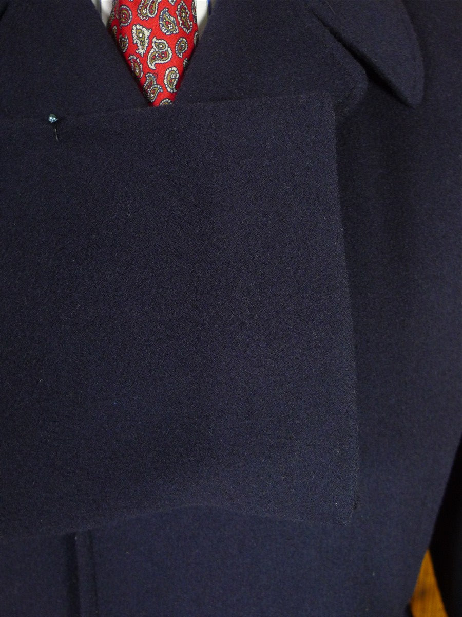 25/1194 immaculate vintage navy blue crombie cloth overcoat coat 38-39