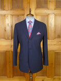 26/0012 immaculate 2011 italian bespoke blue worsted & mohair canvassed 2-piece suit w/ roll lapel 40-41 long