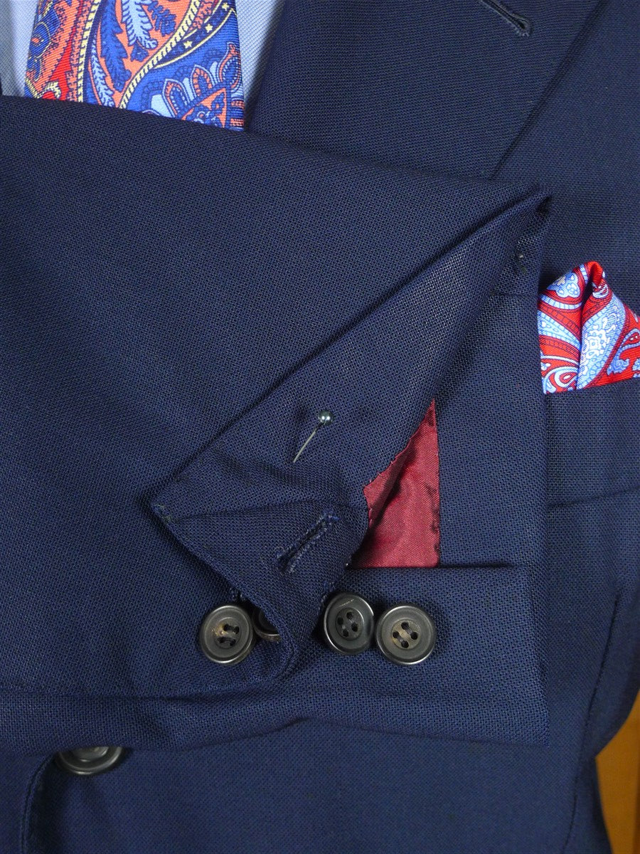 26/0012 immaculate 2011 italian bespoke blue worsted & mohair canvassed 2-piece suit w/ roll lapel 40-41 long