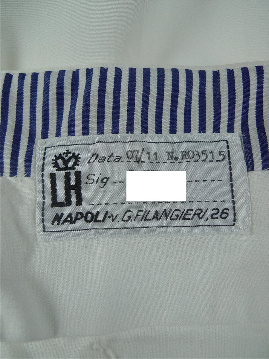 25/1201 near immaculate 2011 italian bespoke white cotton & silk trouser 38