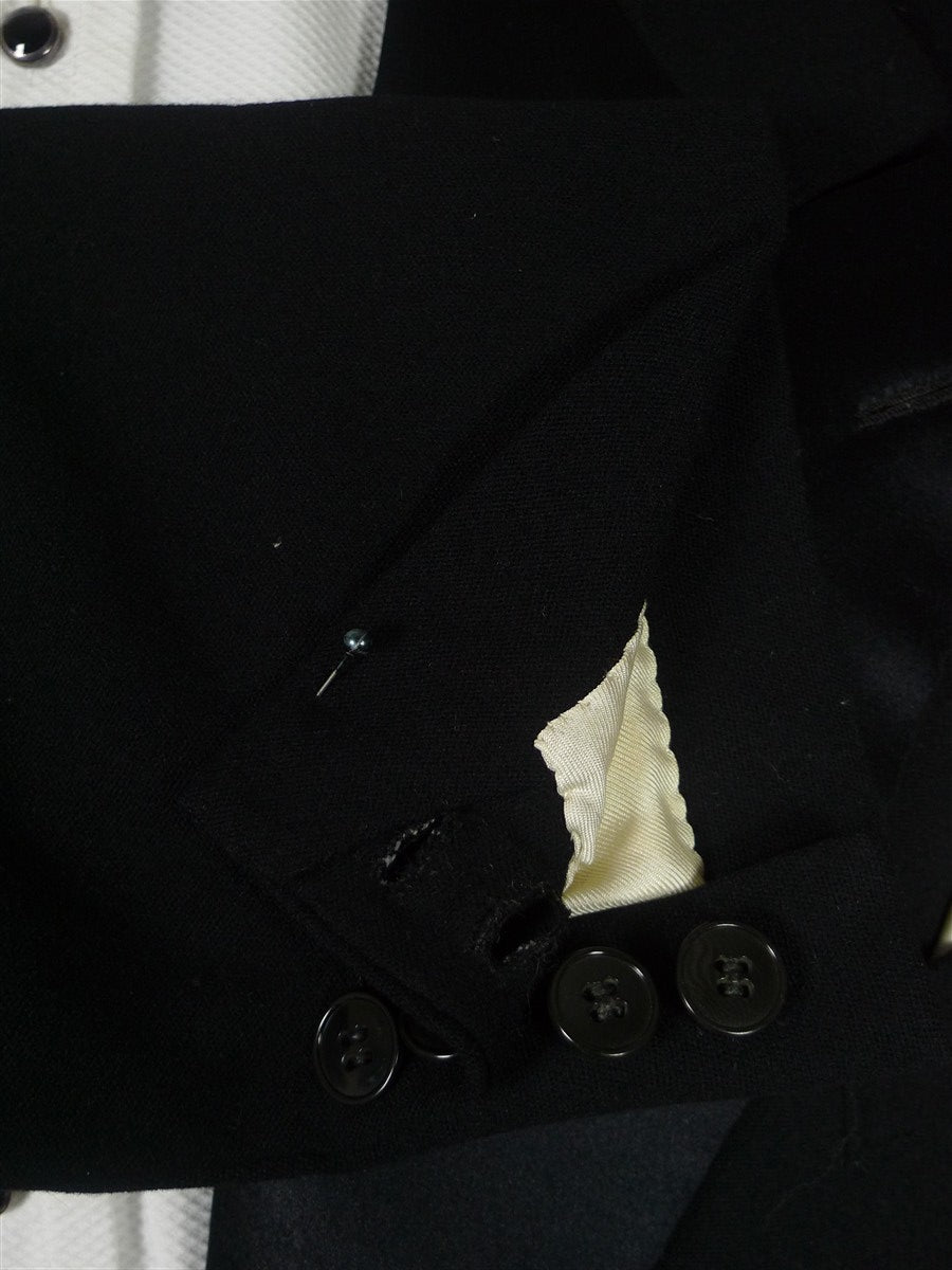25/1219 near immaculate paris 1952 black barathea / silk satin evening tailcoat tails 42 long