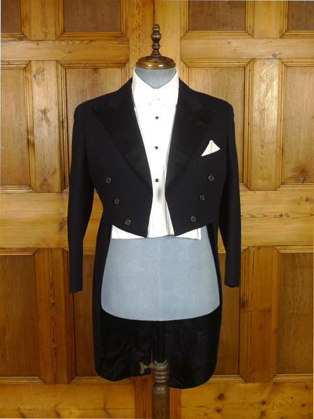 25/1221 vintage 1937 dutch black barathea evening tailcoat tails 40 short