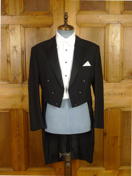 25/1223 vintage black barathea evening tailcoat tails 40-41 short