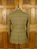 25/1207 immaculate vintage british wp check cavalry twill hacking jacket w/ ghillie collar 39 regular