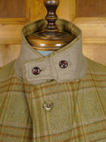 25/1207 immaculate vintage british wp check cavalry twill hacking jacket w/ ghillie collar 39 regular