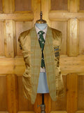 25/1207 immaculate vintage british wp check cavalry twill hacking jacket w/ ghillie collar 39 regular