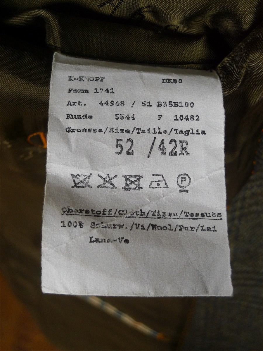 25/1209 immaculate modern daks london glen check wool sports jacket blazer w/ suede trims 42 regular