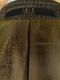 25/1209 immaculate modern daks london glen check wool sports jacket blazer w/ suede trims 42 regular