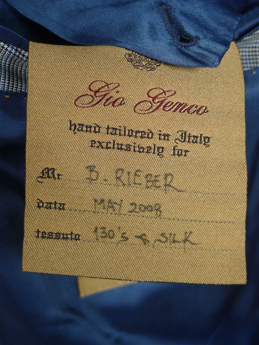 25/1217 immaculate 2008 italian bespoke wool & silk pow check suit 42-43 regular