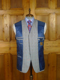 25/1217 immaculate 2008 italian bespoke wool & silk pow check suit 42-43 regular