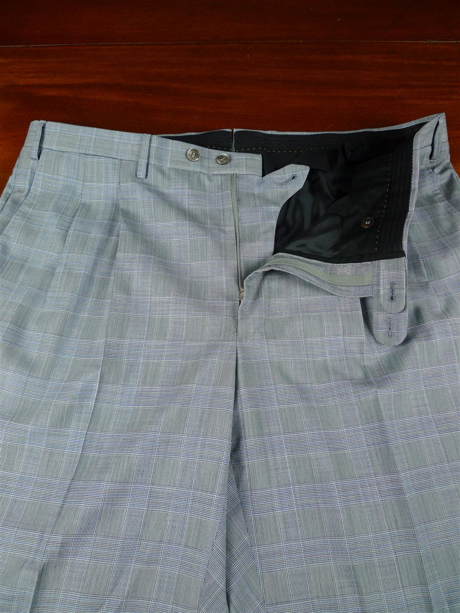 25/1217 immaculate 2008 italian bespoke wool & silk pow check suit 42-43 regular