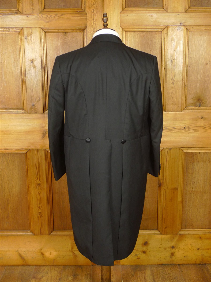 25/1218 immaculate 2013 italian bespoke black superfine wool evening tailcoat suit 45 regular