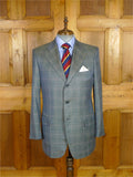 25/1214 immaculate italian bespoke wool & cashmere grey wp check sports jacket blazer 42 regular to long