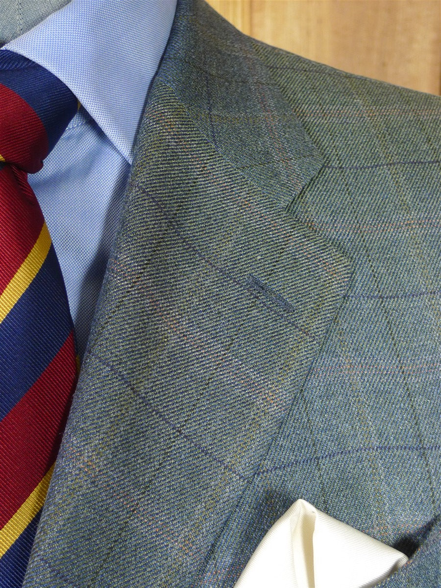25/1214 immaculate italian bespoke wool & cashmere grey wp check sports jacket blazer 42 regular to long