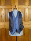 25/1204 italian bespoke blue silk morning waistcoat 42 regular
