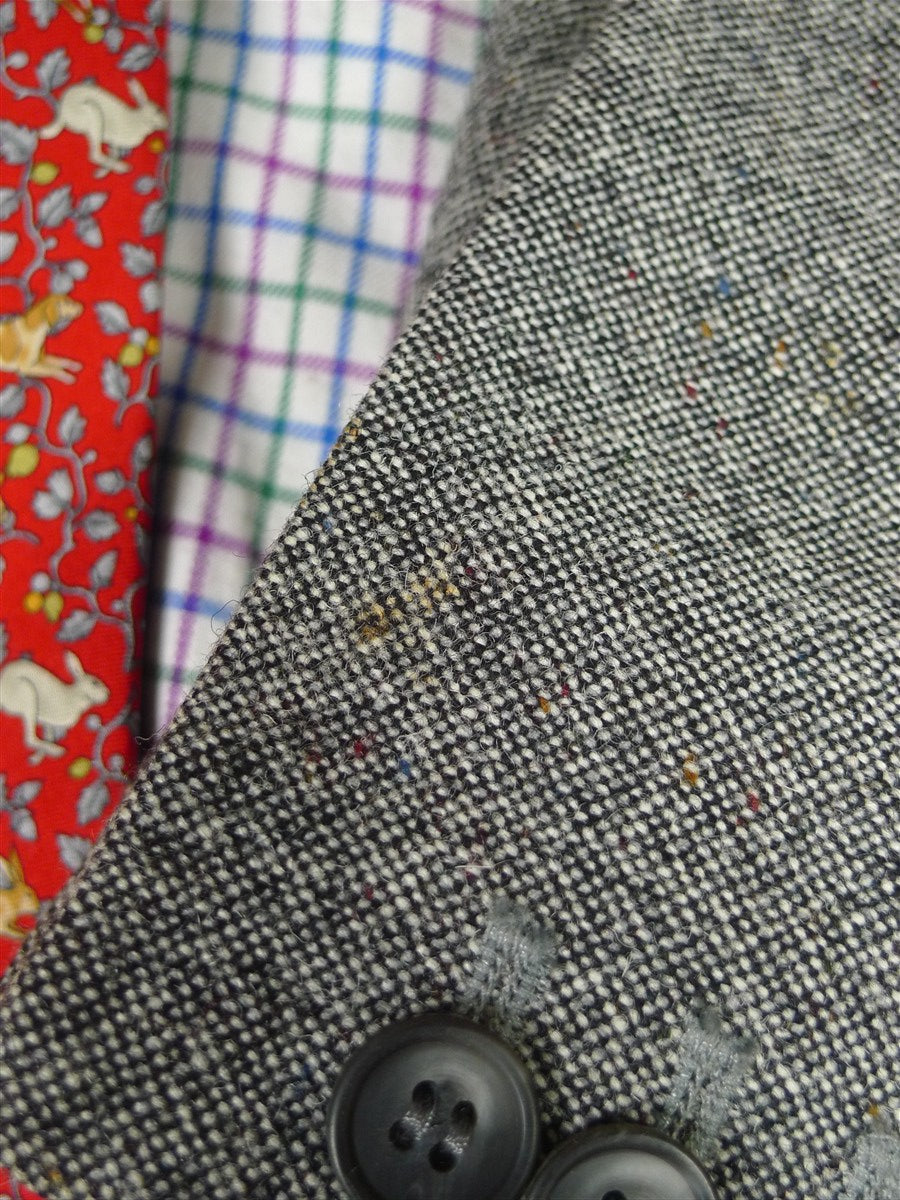 26/0030 bespoke tailored 1998 john g hardy donegal cloth grey tweed sports jacket blazer 48 regular