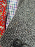 26/0030 bespoke tailored 1998 john g hardy donegal cloth grey tweed sports jacket blazer 48 regular