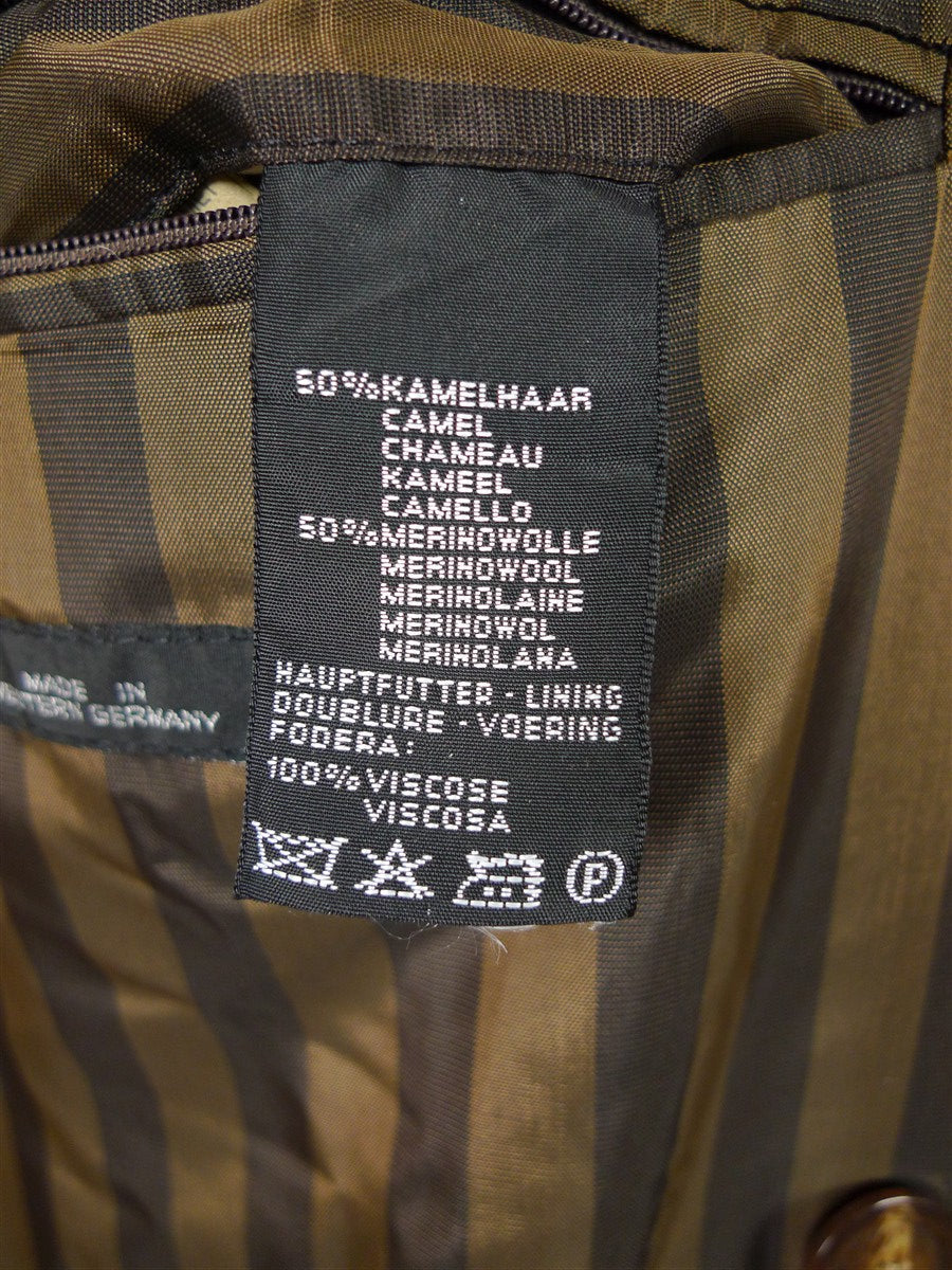 26/0025 luxury 50% camelhair d/b full-length camel coat w/ belt 42-44