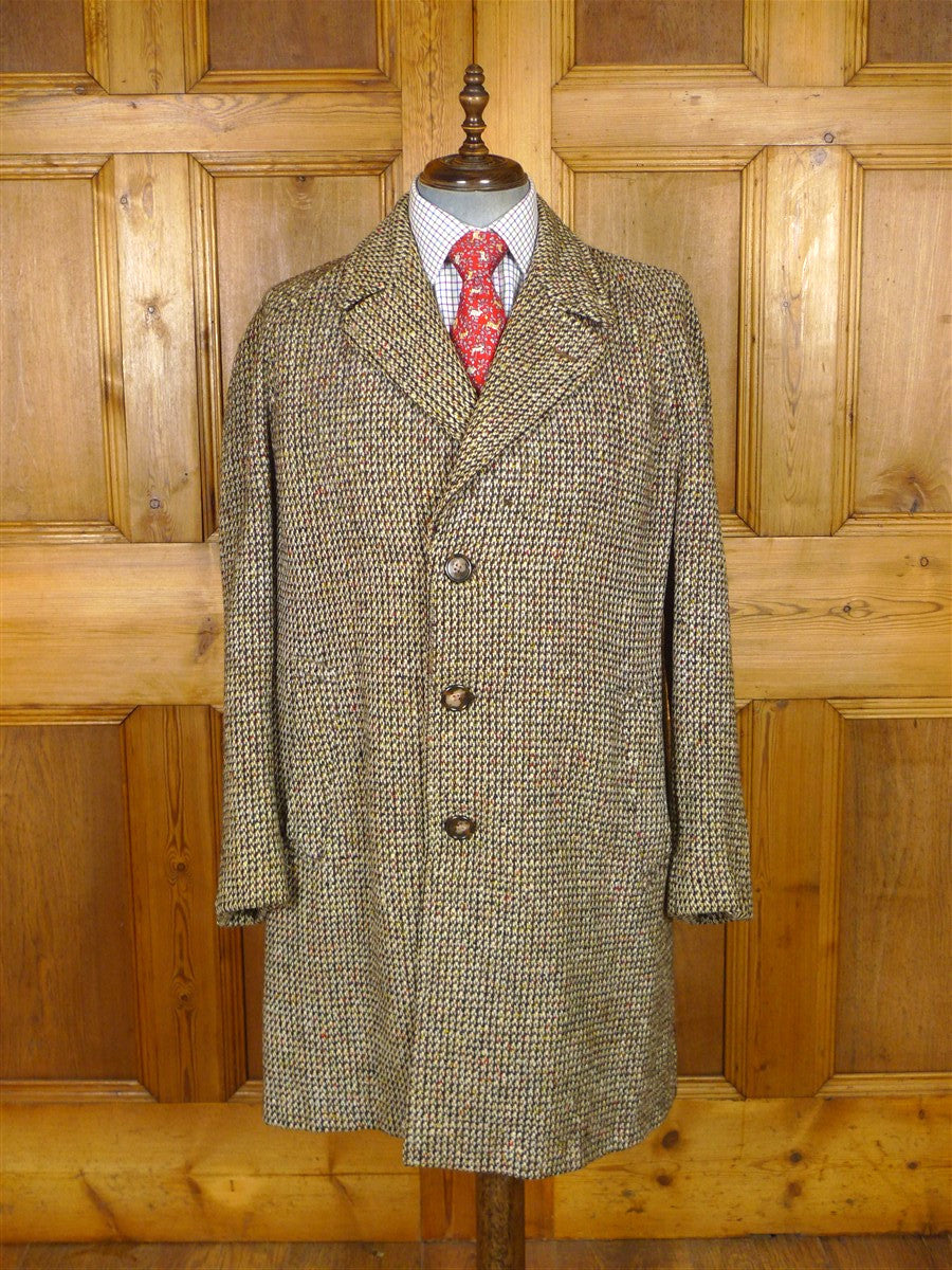26/0027 vintage heavyweight irish tweed raglan coat overcoat 44