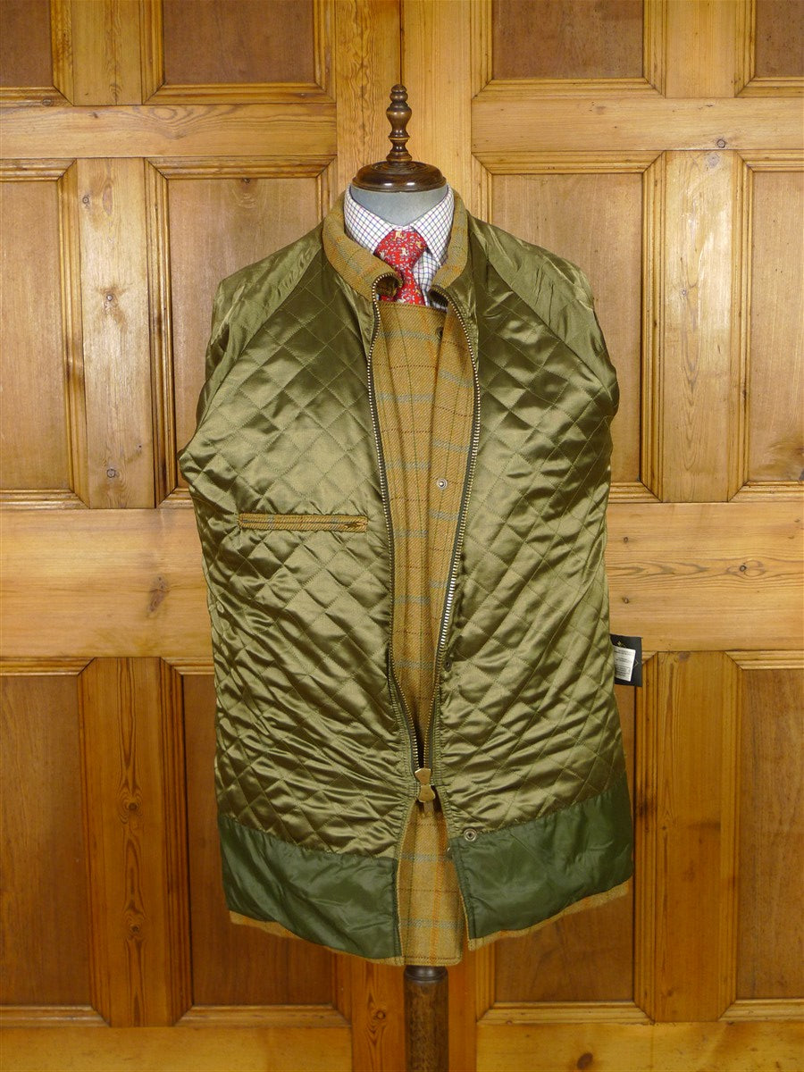 26/0022 chrysalis brown windowpane check tweed country shooting field coat (rrp £900) 42-44