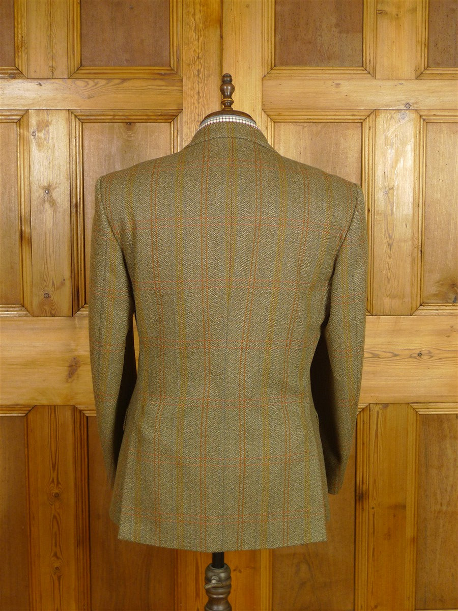 26/0048 immaculate heavyweight john g hardy green wp check tweed jacket 43 regular