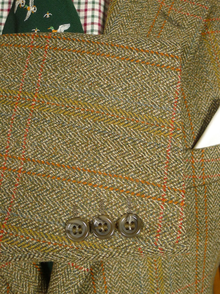 26/0048 immaculate heavyweight john g hardy green wp check tweed jacket 43 regular