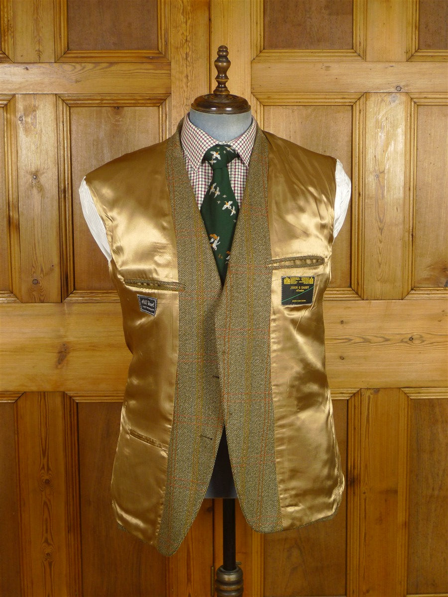 26/0048 immaculate heavyweight john g hardy green wp check tweed jacket 43 regular