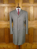 26/0055 immaculate chester barrie savile row grey herringbone wool chesterfield coat overcoat 44