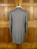 26/0055 immaculate chester barrie savile row grey herringbone wool chesterfield coat overcoat 44
