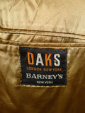 26/0057 stunning vintage daks virgin wool camel coat british warm overcoat w/ leather buttons 38 short